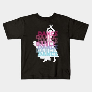 Dancer With Dance Retro Look Lettering Kids T-Shirt